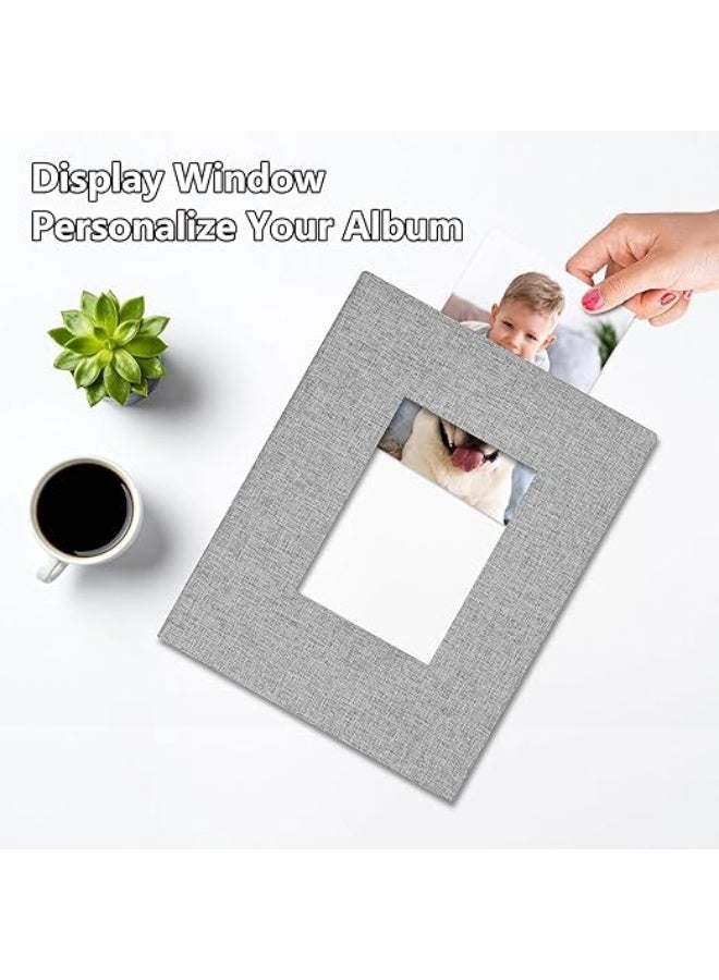 DUNISO ألبوم صور 6 بوصات، كتاب صور بغطاء من الكتان، 36 جيب، يمكنه حمل 72 صورة، مناسب للعائلة، الذكرى السنوية، عطلة الطفل ومناسبات أخرى (رمادي) - Image 3