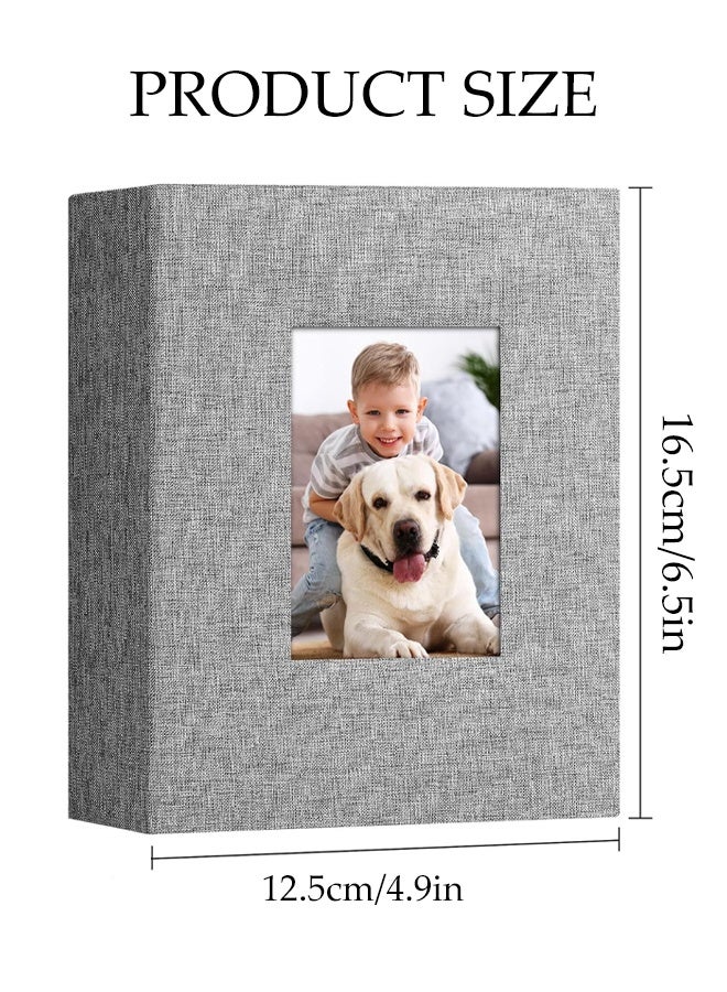 DUNISO ألبوم صور 6 بوصات، كتاب صور بغطاء من الكتان، 36 جيب، يمكنه حمل 72 صورة، مناسب للعائلة، الذكرى السنوية، عطلة الطفل ومناسبات أخرى (رمادي) - Image 2