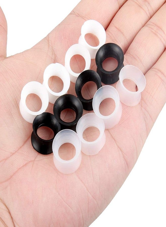 Cisyozi 12mm Silicone Gauges Tunnels Plugs Earrings Ultra Thin Plastic Ear Skin Flexible Flesh Clear Soft Tunnels Expander Stretching Gauges Earlets Gauges Kit Retainer 1/2inch Women Men white Black - Image 5