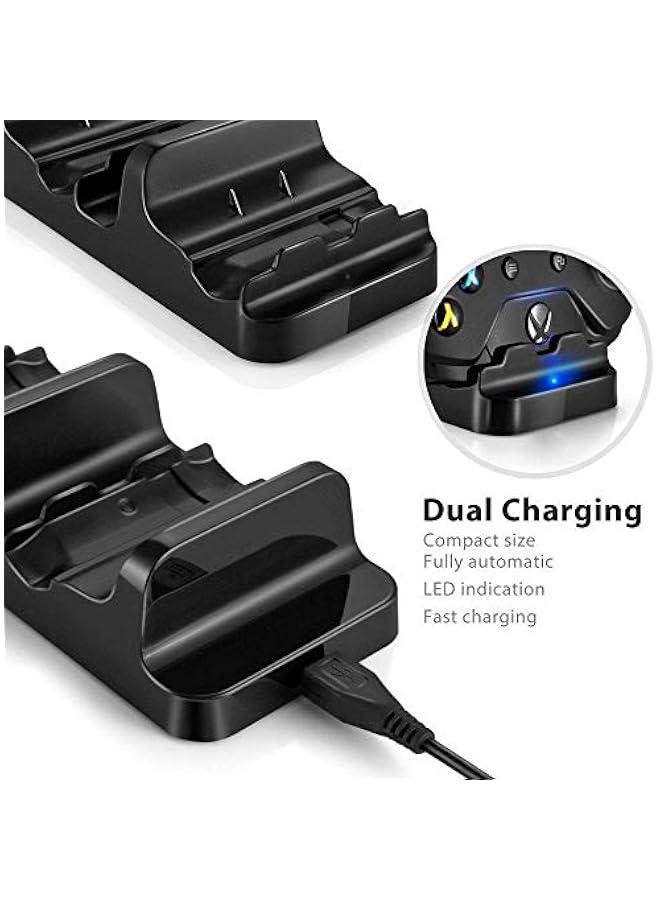Xbox One Battery Charging Dock, Dual Charger Station with 2 Rechargeable Batteries and USB Cable For Xbox One One S Newest One X Xbox One Elite Controllers - Image 4