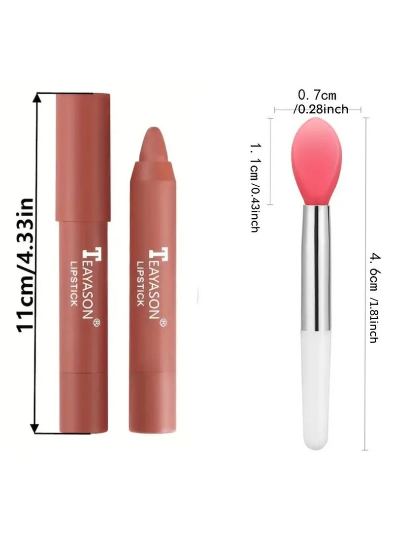 TEAYASON Matte Lipstick Color Rendering Moisturizing Lip Gloss Easy To Color Lip Glaze Rotating Lipstick Pen Valentine's Day Gifts - Image 5