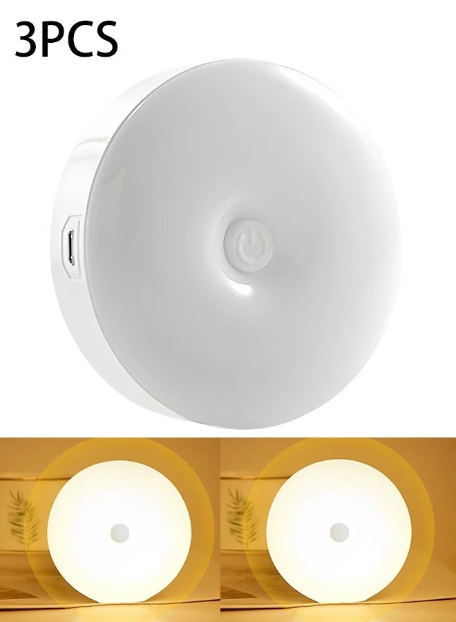 KANGLI 3 PCS Adjustable LED Night Light, LED Bedside Lamp, 3 Color Modes (White, Warm, Cool), Touch-Controlled, Magnetic Wall Mount for Indoor Use (Kids Bedroom, Corridor, Kitchen, Bedroom, Shoe Cabinet), Indoor Lighting | Modern Wall Light | Adjustable Brightness, Night Light - Image 1