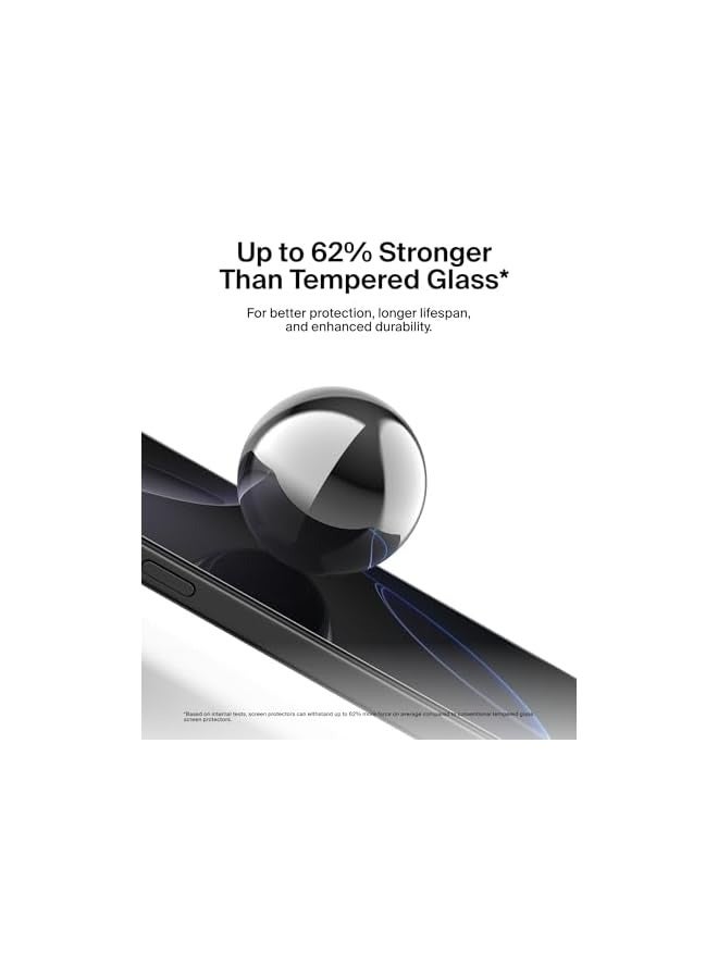 بروماس واقي شاشة الخصوصية ScreenForce InvisiGlass iPhone 16 Pro Max، حماية من الصدمات مقاومة للخدش، صينية سهلة المحاذاة لتطبيق خالٍ من الفقاعات، زجاج معاد تدويره لهاتف iPhone 16 Pro Max - Image 5