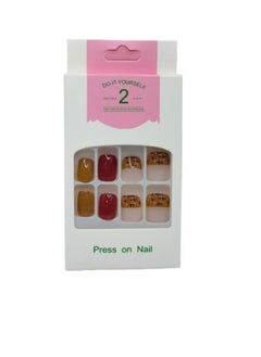 Elegant Artificial Nails - 12 Pieces with Double-Sided Adhesive for a Perfect Look