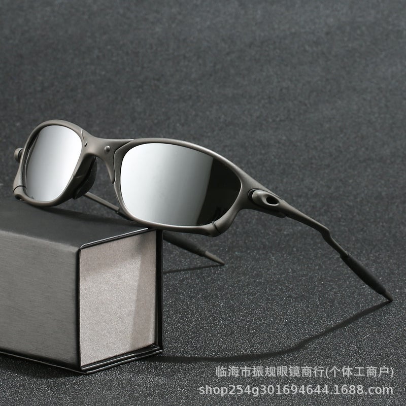 Sand Gray Frame Polarized Sunglasses Metal Future Technology Style Outdoor Sports Cycling Sunglasses Juliet - Image 4