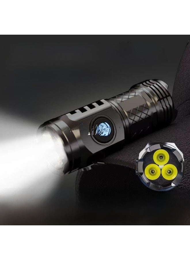 Loquat Three-eye Monster Strong Light Flashlight Super Bright Mini Portable Led Multi-function Magnet Charging Home Outdoor None-Product Specifications:【Three-eye Monster】 S62 Thumb Light + Color Box + Dat - Image 2