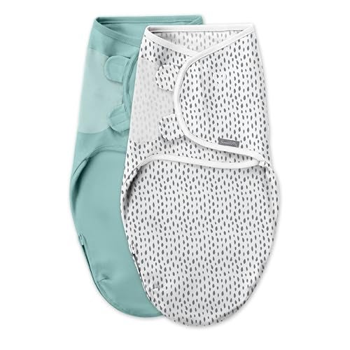 SwaddleMe سوادل مي من إنجينيتي - سواتل سهلة التغيير للأطفال بحجم صغير/متوسط، 0-3 أشهر، 7-14 رطل، عبوة 3 مع سحاب سهل التغيير - نمس الثلج - Image 1