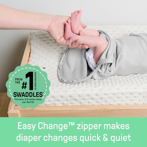 SwaddleMe سوادل مي من إنجينيتي - سواتل سهلة التغيير للأطفال بحجم صغير/متوسط، 0-3 أشهر، 7-14 رطل، عبوة 3 مع سحاب سهل التغيير - نمس الثلج - Image 2