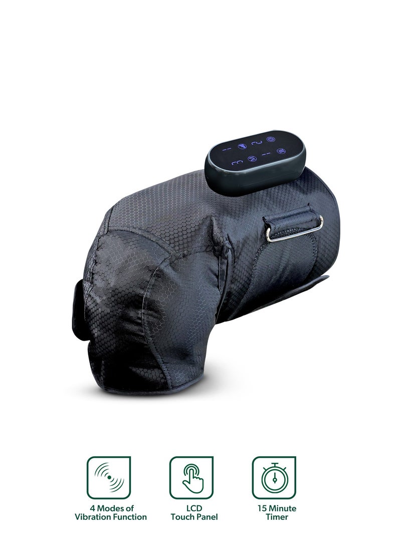 GEEPAS 2-in-1 Knee and Calf Leg Massager| 4 Modes of Vibration Function, LCD Touch Panel, 15 Minutes Timer| Offers Squeezing, Air Compression and Scraping| Ideal for Athletes, Seniors, and Relieves Joint Pain, Fatigue| 2 Years Warranty GM86094UK Black  - Image 1