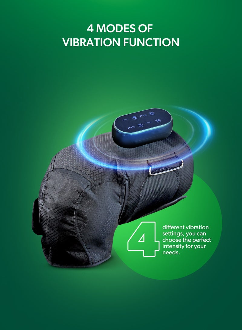 GEEPAS 2-in-1 Knee and Calf Leg Massager| 4 Modes of Vibration Function, LCD Touch Panel, 15 Minutes Timer| Offers Squeezing, Air Compression and Scraping| Ideal for Athletes, Seniors, and Relieves Joint Pain, Fatigue| 2 Years Warranty GM86094UK Black  - Image 2
