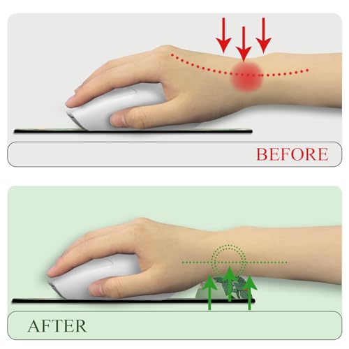 LIMKRIAN Cat Ergonomic Mouse Pad with Wrist Rest, Green Computer Mouse Pad Wrist Support with Non-Slip Pain Relief PU Base, Funny Mouse Pads for Desk Work, Cute Cat Office Desk Decor Accessories - Image 3