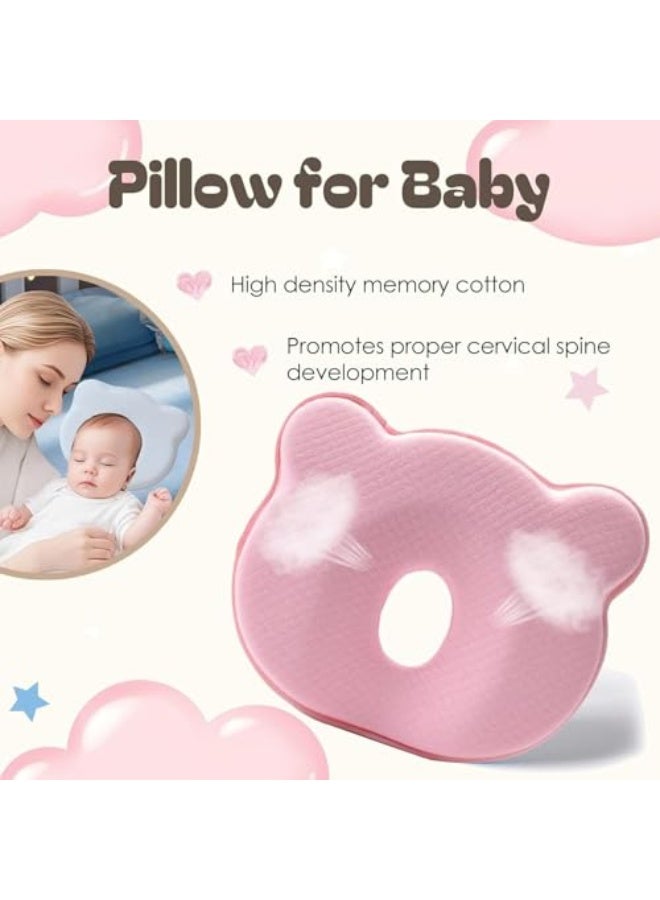 وسادة أطفال | وسادة نوم للأطفال تدعم الرأس - وسادة كرتونية على شكل دب مريحة مع غطاء قابل للإزالة للسفر والراحة في عربة الأطفال للنوم للفتيات والفتيان - Image 4