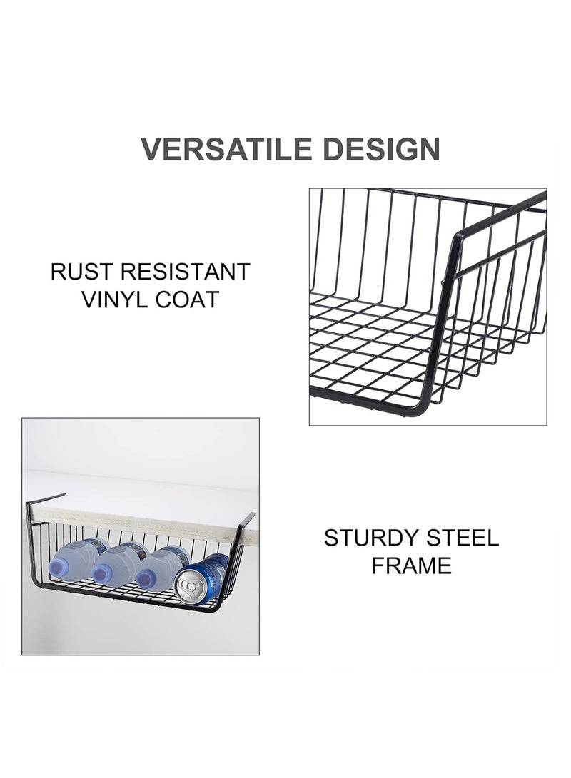 2-Piece Black Under Shelf Kitchen Storage Rack - Image 5