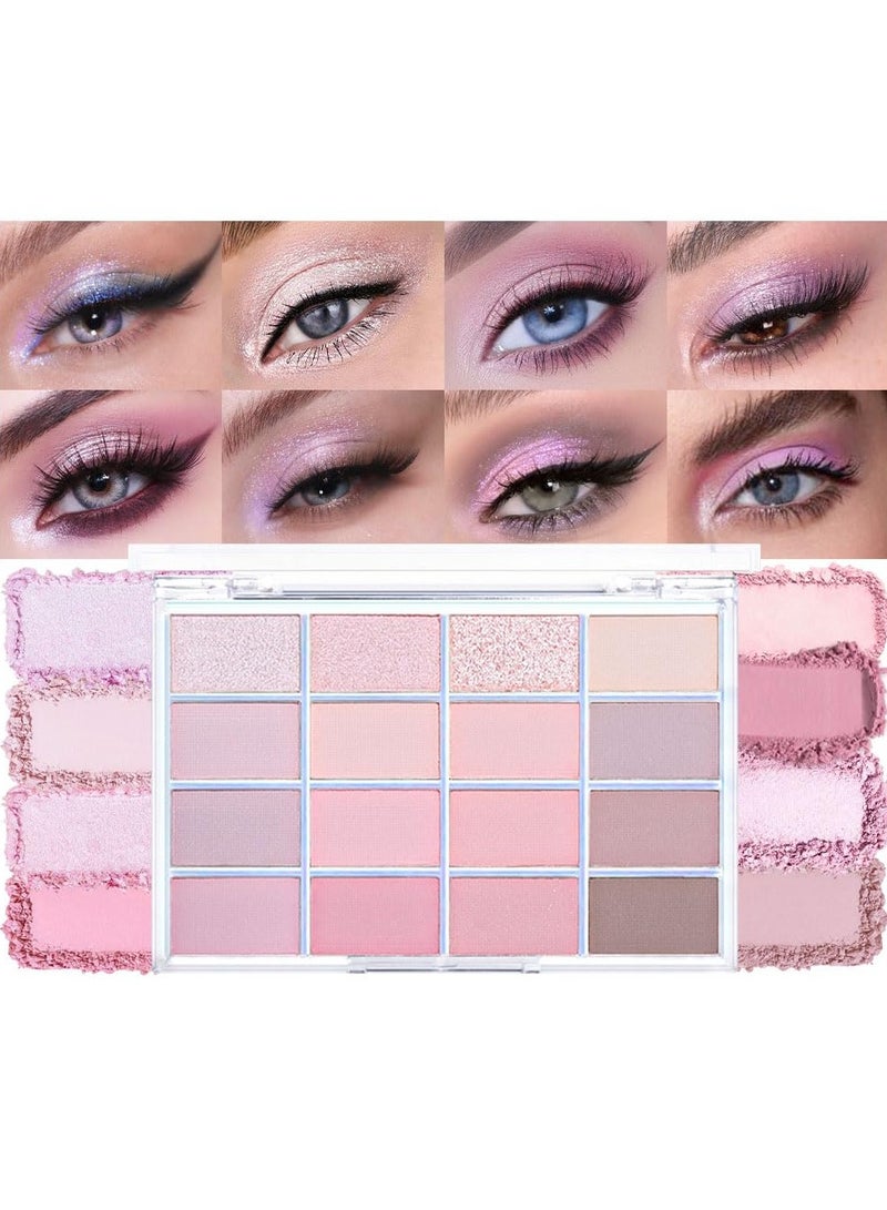 ORiTi 16Colors Pink Nude Taupe Basics Matte Eyeshadow Palette,Muted Pink Eye Shadow Makeup Travel Makeup Palette all in one Long Lasting Waterproof Ultra-Blendable,Great for Travel Gift Kit - Image 1