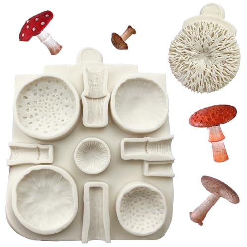 Mushroom Molds Silicone Fondant Molds Mushroom Chocolate Molds for Sugarcraft Candy Cake Decoration Polymer Resin Clay Molds
