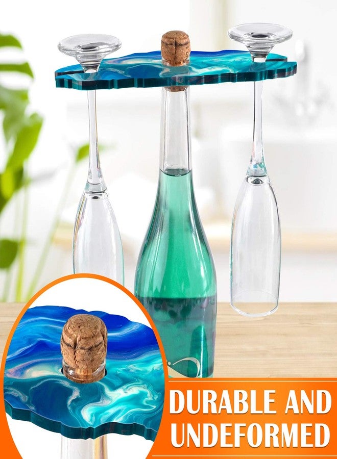 Audab Coaster Molds for Resin Casting, Audab DIY 4Pcs Geode Coaster Molds 1Pcs Silicone Wine Rack Resin Mold with Foil Flakes for Resin Casting Agate Slice Coasters, Wine Glasses Holder, Home Decoration - Image 4