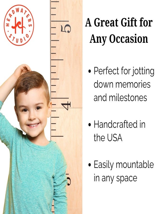Headwaters Studio Wooden Growth Chart – Kids Height Chart, Wall Measurement for Kids, Height Chart for Wall, Growth Ruler for Children – Natural Ruler (63"x6.7") - Image 2