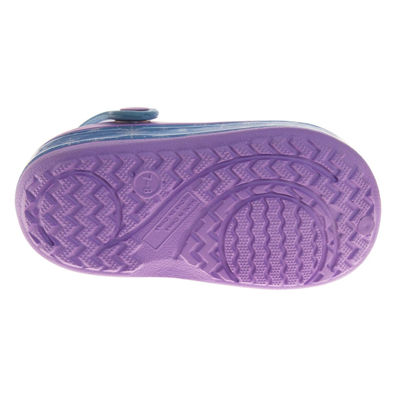 Josmo Frozen Girls Clog Sandals Elsa & Anna Slip-On Slides Closed Toe Clogs with Backstrap Summer Beach Pool Shoes- Lavender Blue Size 9-10 Toddler - Image 4