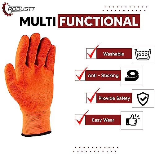 Robustt Nylon Nitrile Half Coated (Back Also) Industrial Safety Hand Gloves (Pack of 5) Anti-Cut | Cut Resistant | Heat Resistant | Industrial Use | for Finger and Hand Protection. - Image 4