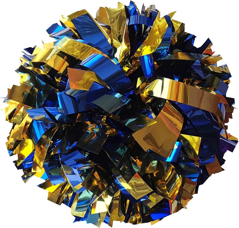 Danzcue 6 Inches Metallic Cheerleading Pom Pom with Baton Handle Pack of 2 - Image 2