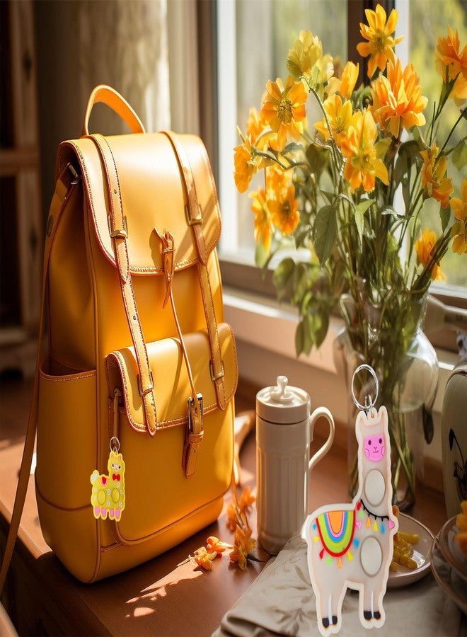 HOZKEAP 24 Packs Alpacas Bulk Mini Pop Fidget Keychain,hoilday Party Favors Supplies Classroom Students Bubble Prize - Image 5