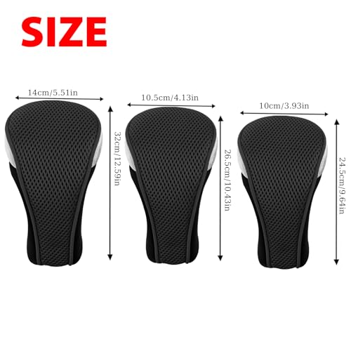 Andux Golf 460cc Driver Fairway Wood Club Head Covers 3pcs/Set Black/Black - Image 2