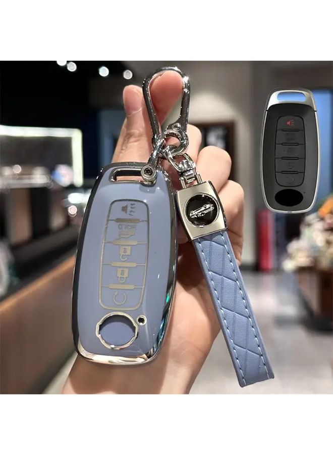 Black Quilted TPU Car Key Fob Cover with Keychain for Compatible SUV Models Durable Protection Easy Access to Trunk - Image 5