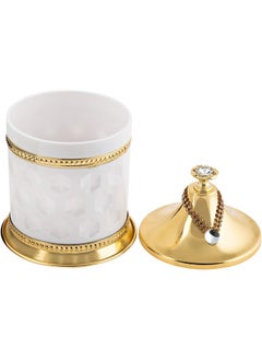 Almarjan Almarjan 1.0 Liter Acrylic Canister Bowl, White And Gold - M626017LT  - Image 2