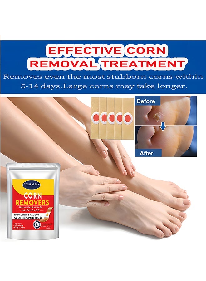 TONISABERY Corn Remover Pads (5 Pads), Wart Remover with Salicylic Acid, Foot Corn Removal Treatment for Toes, Feet, Hands, Calluses  Hard Skin, Immediate  All-Day Cushioning Pain Relief - Image 3