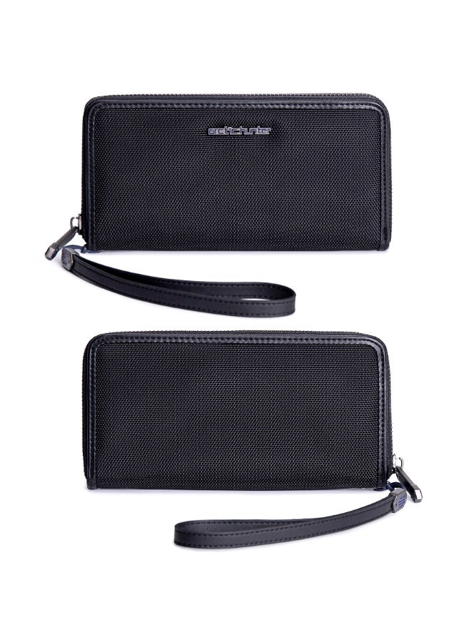 ARCTIC HUNTER Unisex Long Wallet Durable Water-Resistant Polyester Passport Holder Hand Purse for Men and Women in Daily Use, QB0011, Black - Image 3