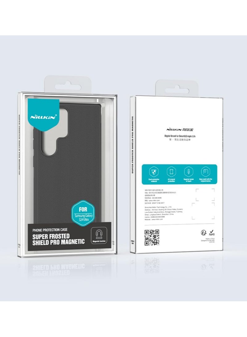 Nillkin Nillkin Super Frosted Shield Pro Magnetic Series Cover Case Designed For Samsung Galaxy S24 Ultra - Black  - Image 2