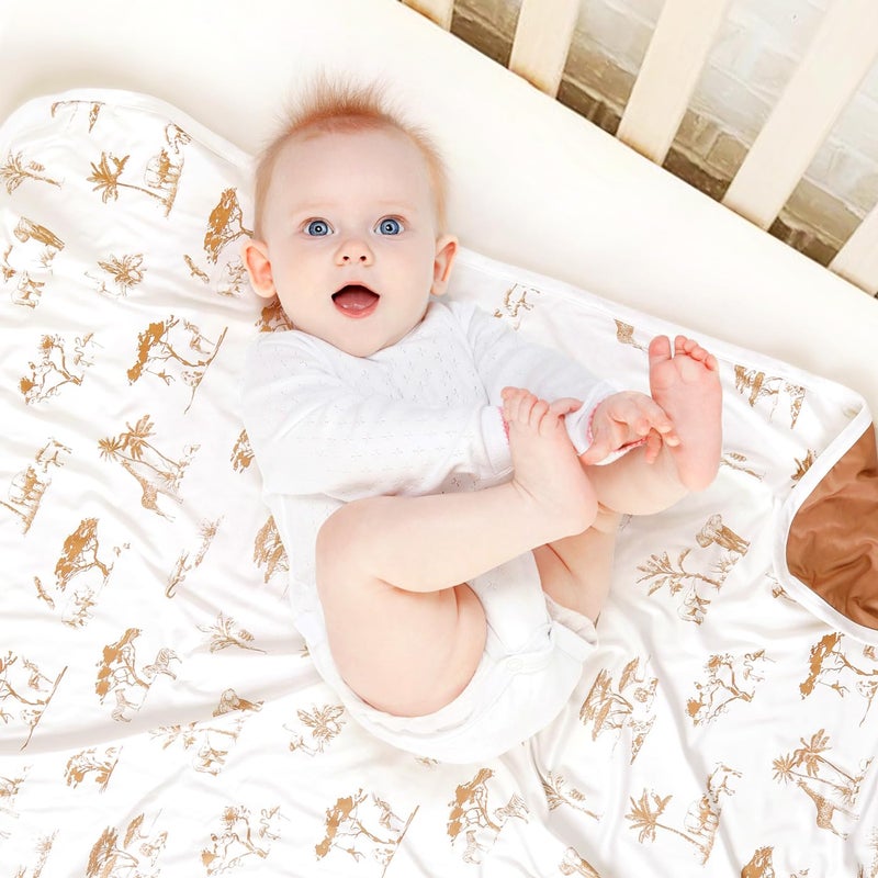 GRSSDER Baby Blankets Super Soft Stretchy Jersey Knit Swaddle Blanket for Baby Girls, Stylish Double Layer Receiving Blankets 34 x 44 Extra Large for Swaddling, Elk Animals - Image 3