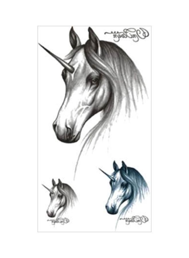 نيبمينينت ملصقات تاتو مضادة للماء بتصميم يونيكورن رمادي/أزرق