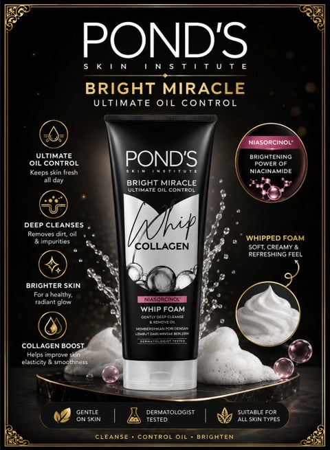 Bright Miracle Ultimate Oil Control Whip Collagen Facial Foam 100g