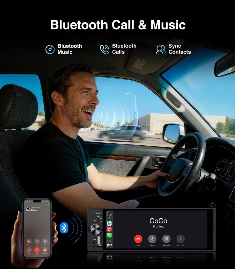 AINAVI 6.36 Inch Single Din Touchscreen Car Stereo Carplay Android Auto SWC/FM/Bluetooth - Image 3