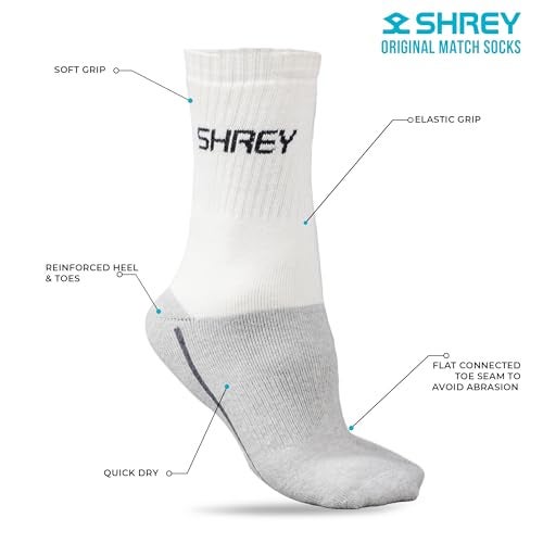 SHREY Mens Calf Length Cotton Original Match Cricket Socks (Xl), Multi - Image 5