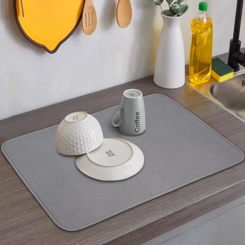 Bellemain XXL Dish Mat Microfiber Dish Drying Mat Super absorbent Black 17 x 24