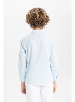 DeFacto Boy Regular Fit Stand- Up Collar Woven Long Sleeve Shirt  - Image 4