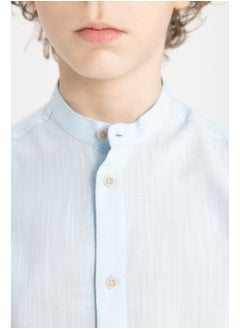 DeFacto Boy Regular Fit Stand- Up Collar Woven Long Sleeve Shirt  - Image 5