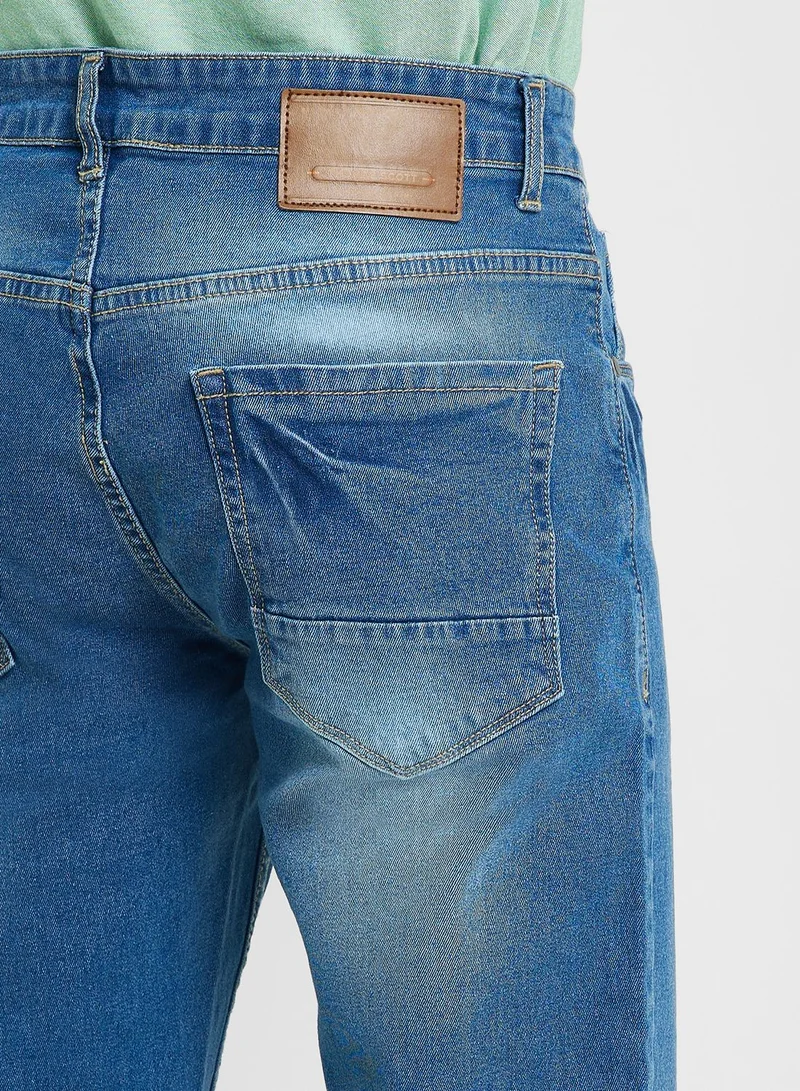 Thomas Scott Thomas Scott Men Smart Clean Look Heavy Fade Cotton Jeans