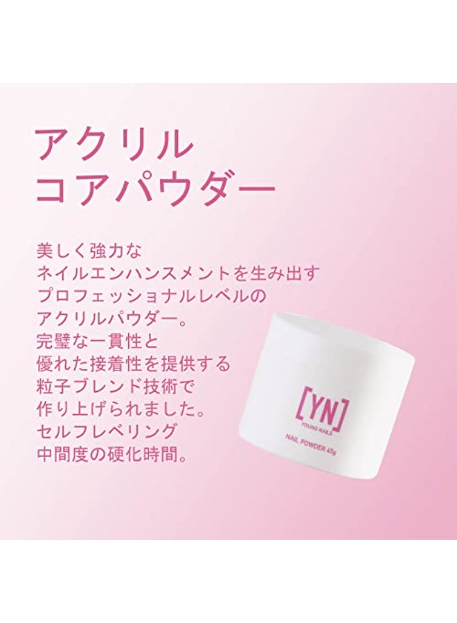 Young Nails Acrylic Core Powder SelfLeveling Acrylic Nail Powder Clear Nude Pink White Acrylic Powder for Nail Extenstion Professional Grade Superior Adhesion Color XXX White 45g - Image 3