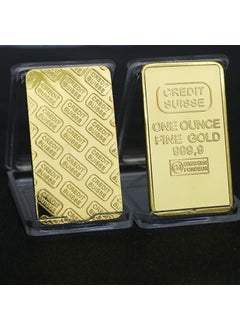Swiss Gold Bar Souvenir Coin, Gold-Plated Metal Craft