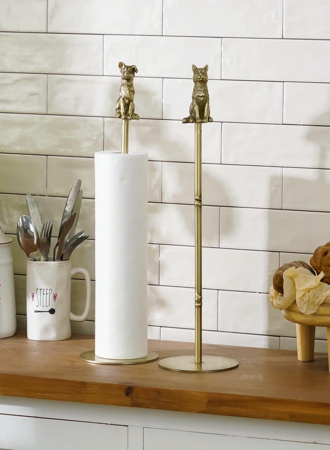 Synovana Golden Dog Paper Towel Holder – Enchanting Decorative Accent with Removable Figurine, Dog Tissue Towel Display Stand Paper Holder for Kitchen Countertop Home Decor - Image 5