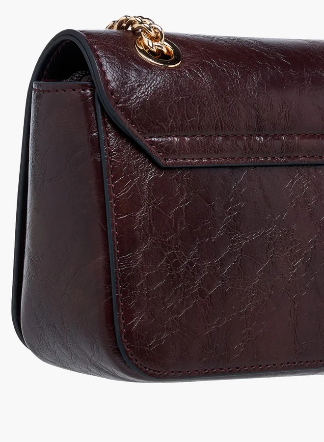 سيليست Textured Crossbody Bag with Chain Strap