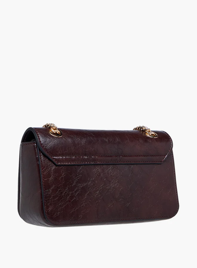 سيليست Textured Crossbody Bag with Chain Strap