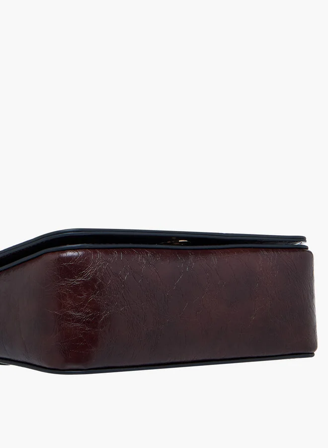 سيليست Textured Crossbody Bag with Chain Strap