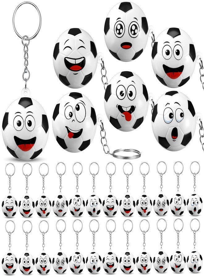 Arrowbash 30 Pcs Soccer Party Favors Sports Party Supplies for Boys Girls Funny Mini Face Stress Ball Keychains Cute Relief Balls for Soccer Lovers Team Prizes Anxiety Relief Sport Favors - Image 1