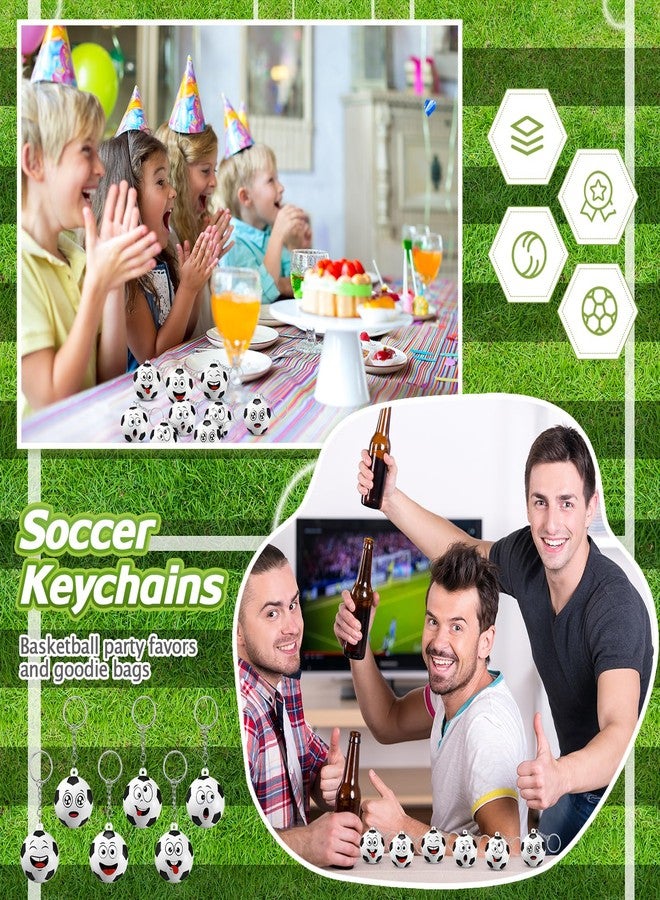 Arrowbash 30 Pcs Soccer Party Favors Sports Party Supplies for Boys Girls Funny Mini Face Stress Ball Keychains Cute Relief Balls for Soccer Lovers Team Prizes Anxiety Relief Sport Favors - Image 4