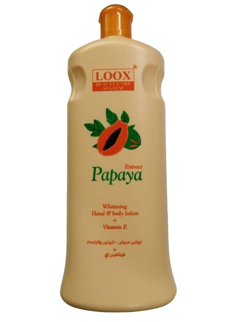 LOOX BEAUTY CARE SYSTEM Papaya Whitening Hand And Body Lotion 600ml  - Image 1