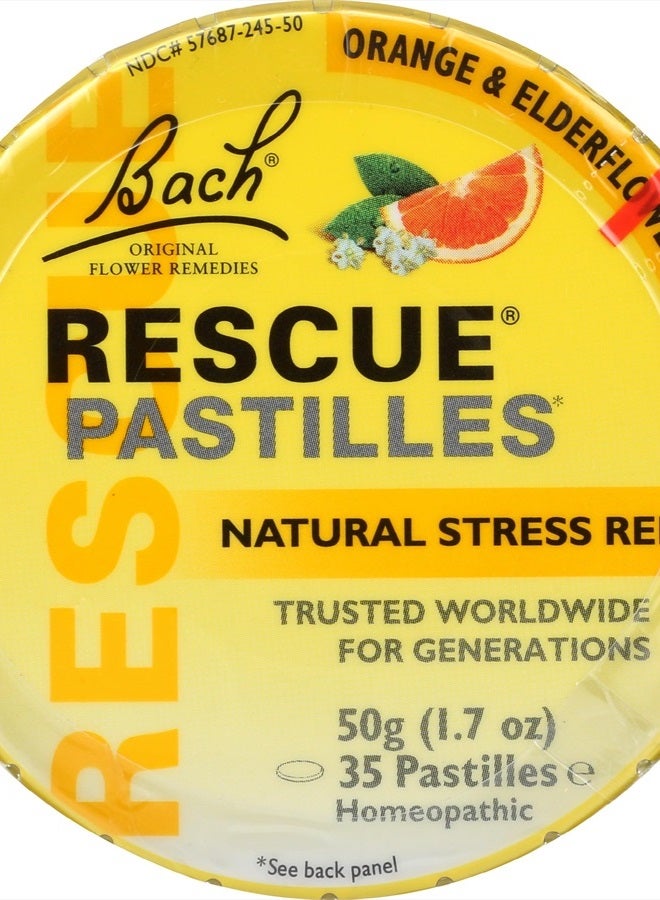 Bach Rescue Pastilles Orange Elderflower, 1.7 OZ - Image 1